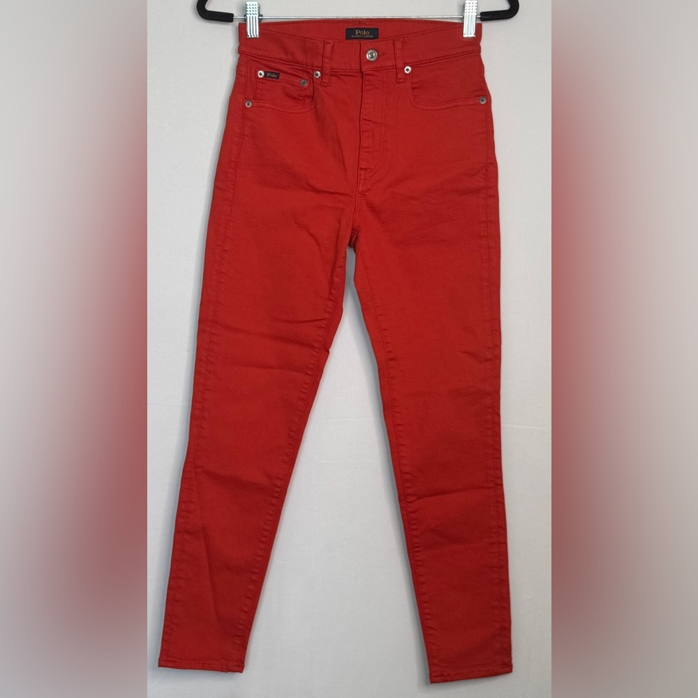 Polo Ralph Lauren Red Skinny Jeans Big Pony Logo Stretch Size‎ 27